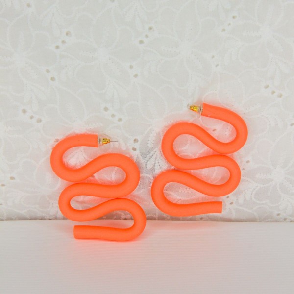 Neon Orange Squiggles